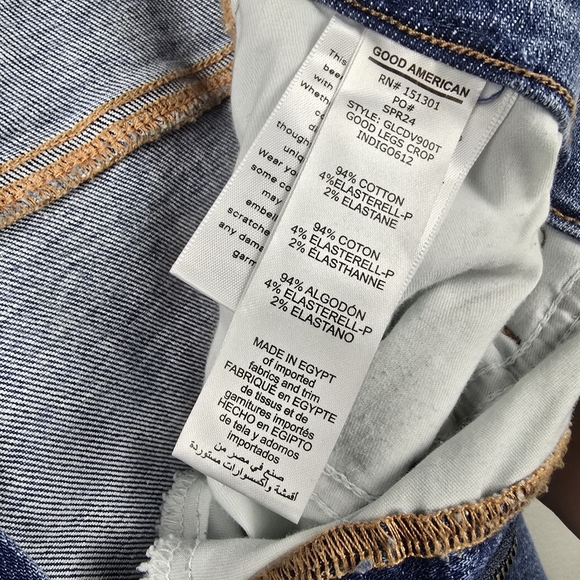 GOOD AMERICAN Good Legs Crop Skinny Denim Jean Pants High Rise Blue Womens Sz 15 - Picture 8 of 13